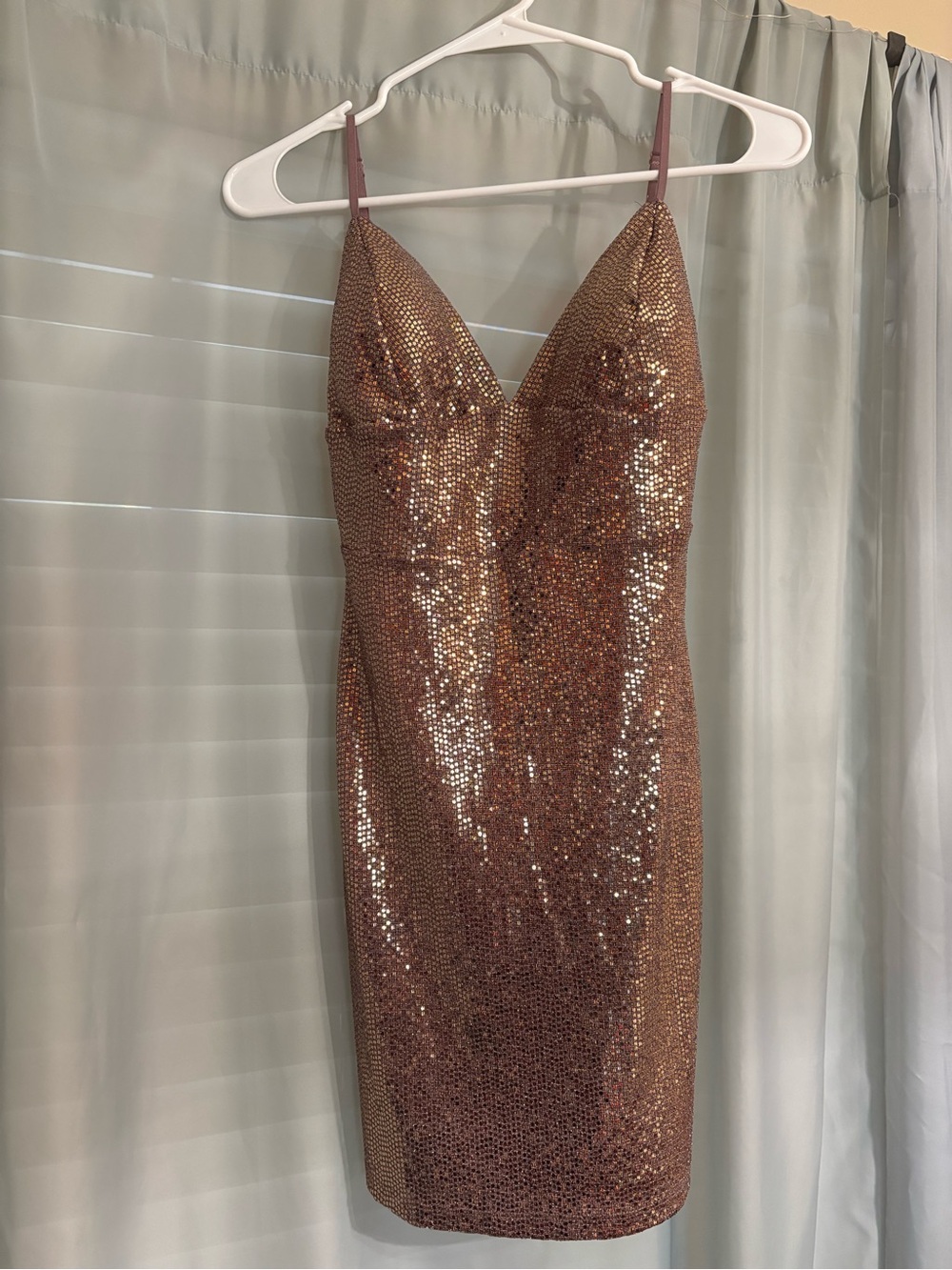 Lulu's Rose Gold and Purple (inside color) Sequin Mini Dress